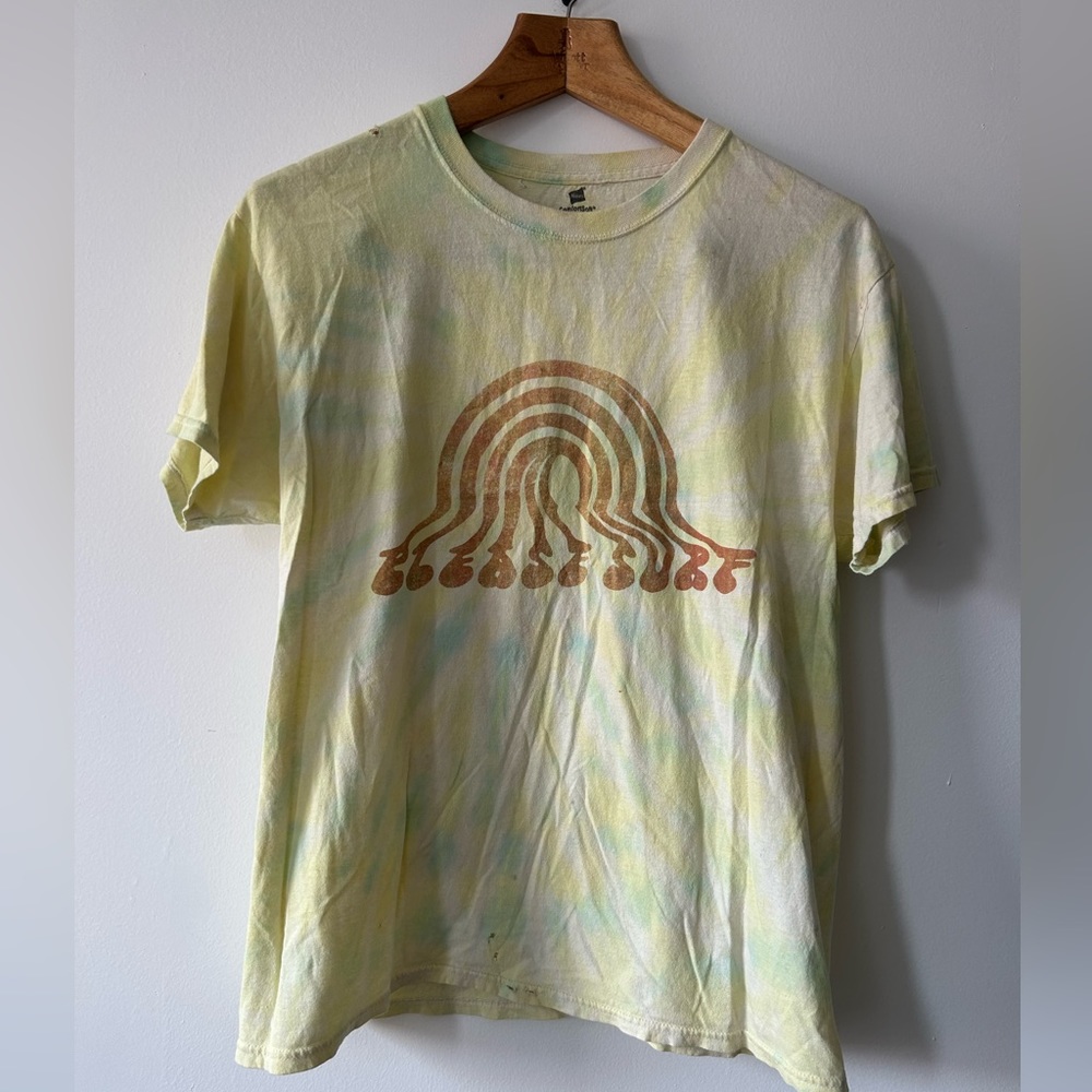 Retro tie-died Please surf tee distressed size medium comfy tee